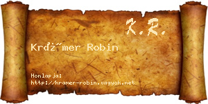 Krámer Robin névjegykártya